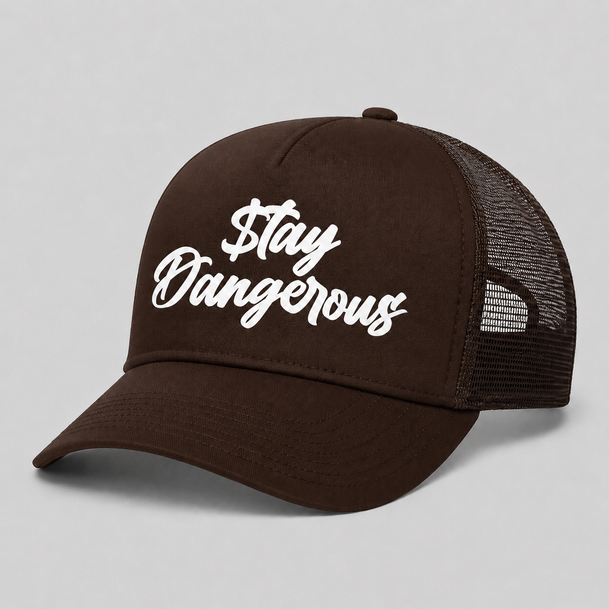 $tay Dangerous Classic Logo Trucker Hat - White Logo