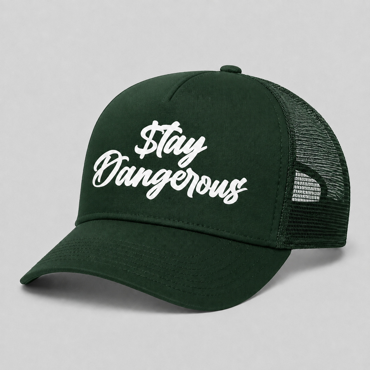 $tay Dangerous Classic Logo Trucker Hat - White Logo