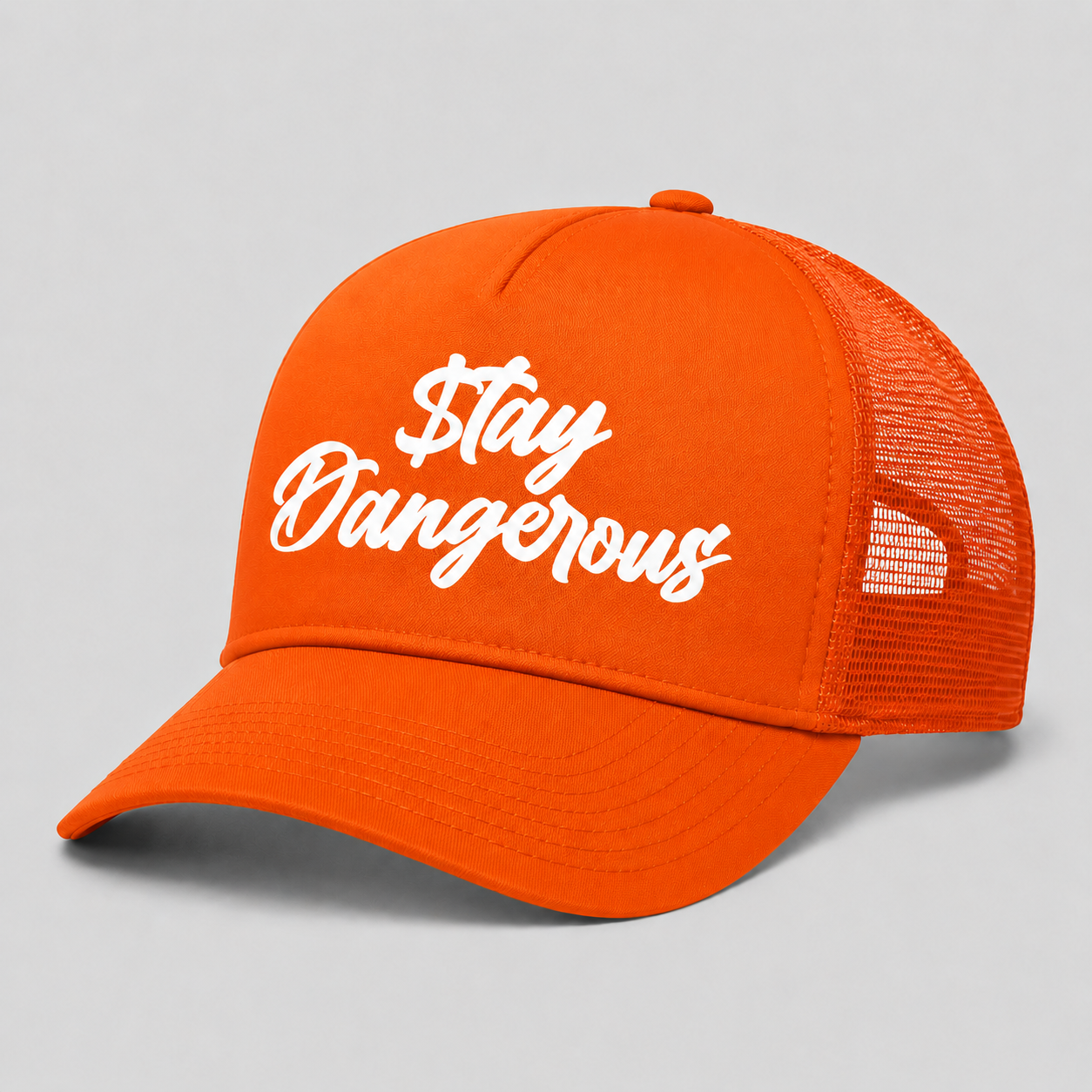 $tay Dangerous Classic Logo Trucker Hat - White Logo