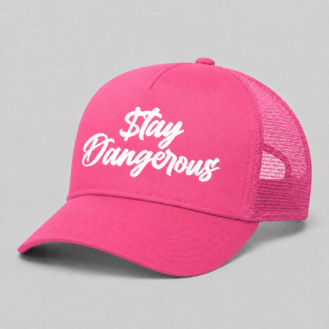 $tay Dangerous Classic Logo Trucker Hat - White Logo