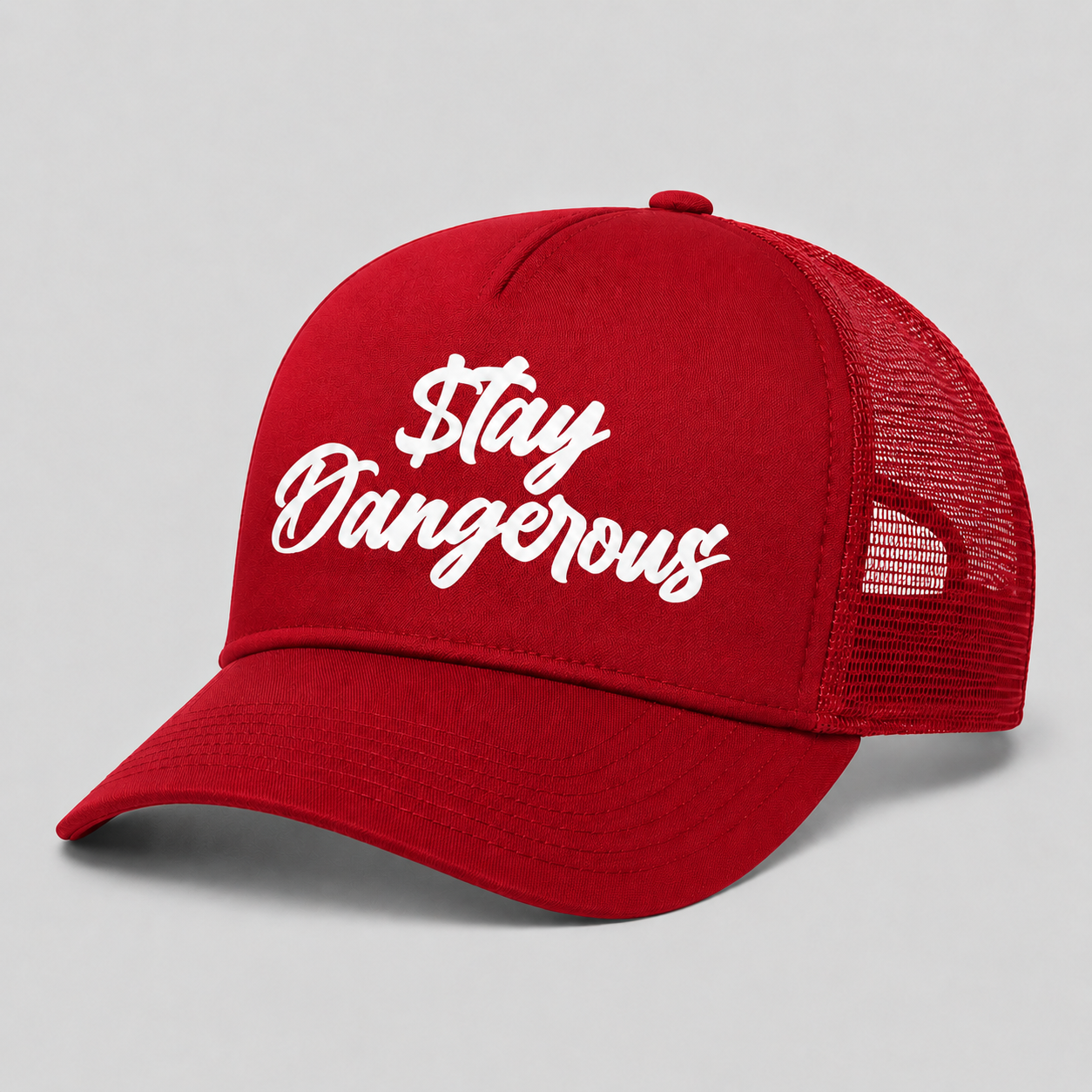 $tay Dangerous Classic Logo Trucker Hat - White Logo
