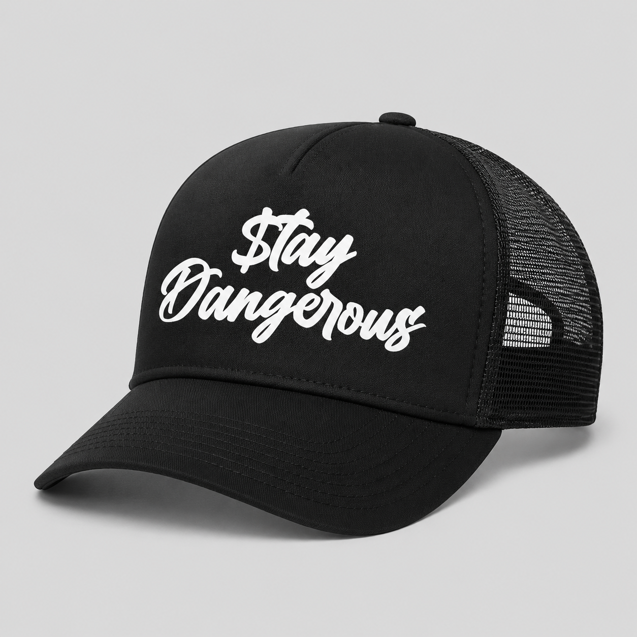 $tay Dangerous Classic Logo Trucker Hat - White Logo