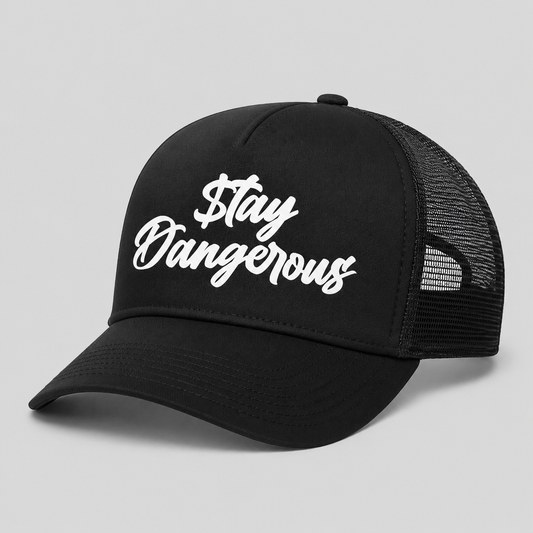 $tay Dangerous Classic Logo Trucker Hat - White Logo