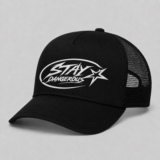 The Stay Dangerous Classic Trucker Hat - White Logo