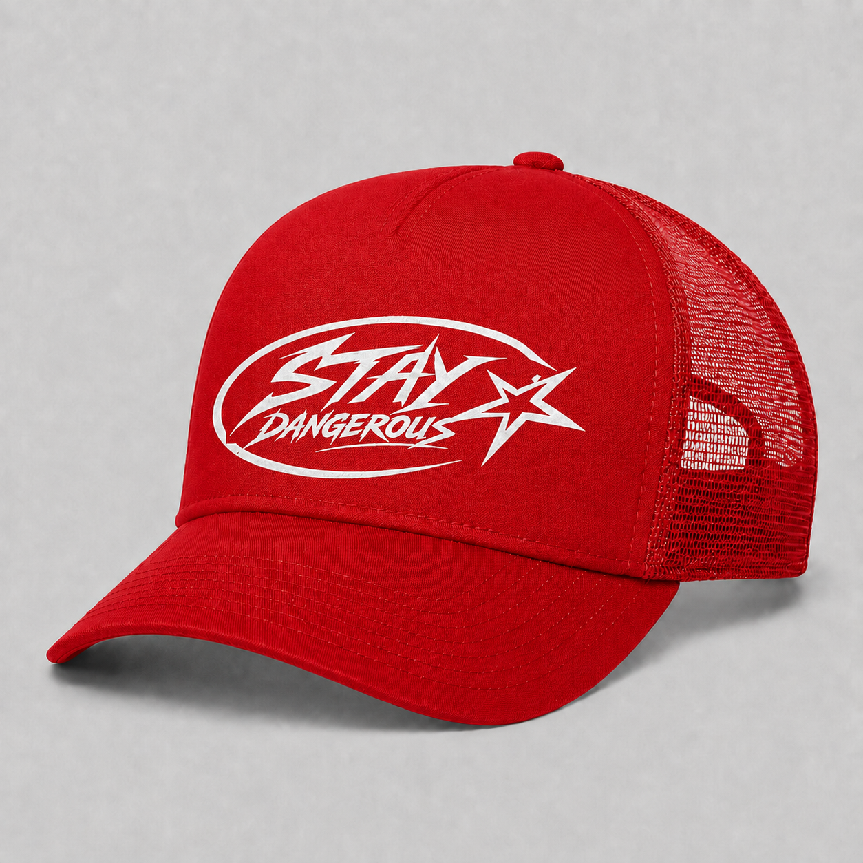 The Stay Dangerous Classic Trucker Hat - White Logo