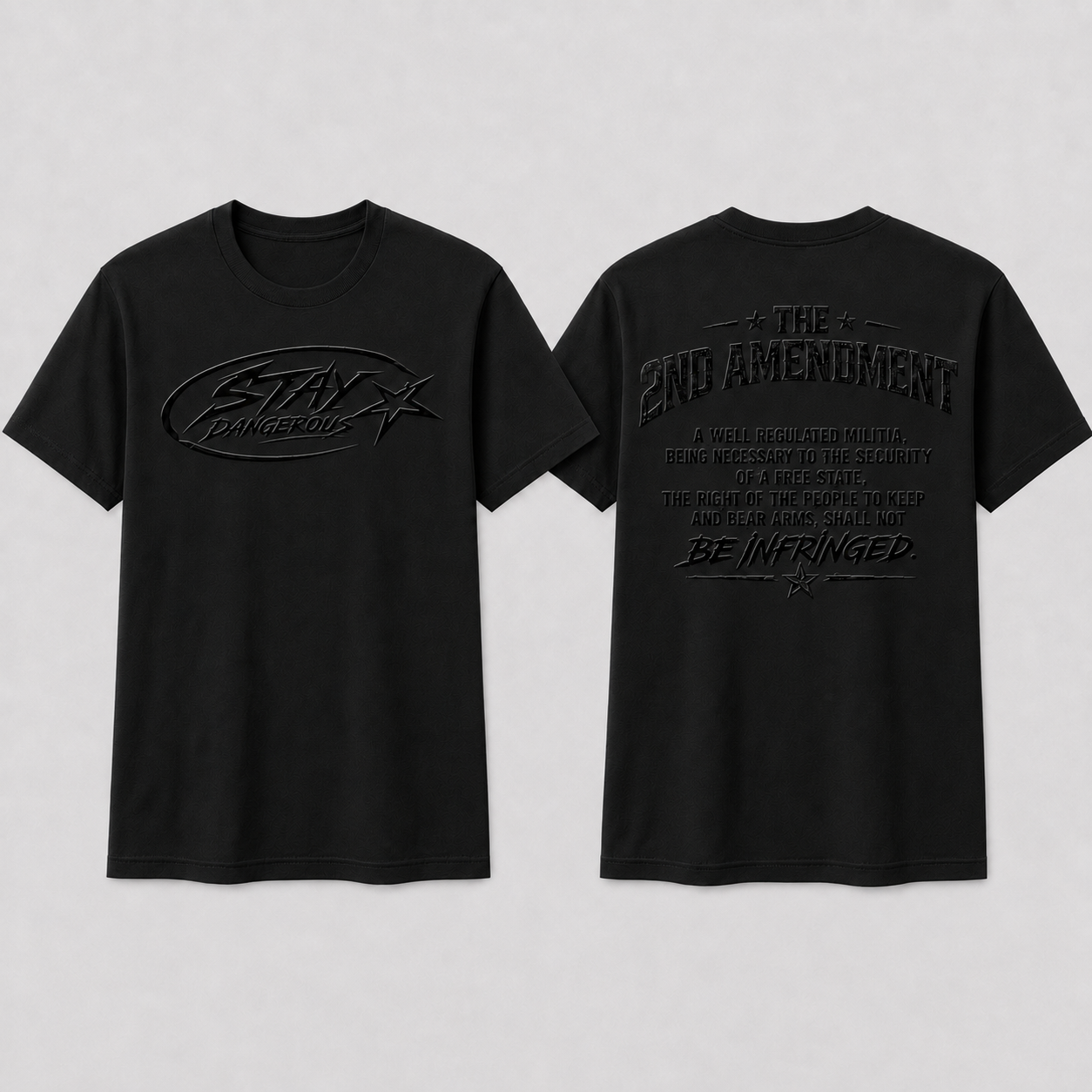 Stay Dangerous 2nd Amendment T-Shirt - Black Logo