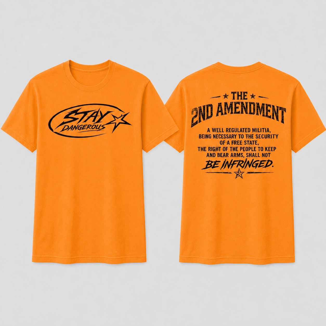 Stay Dangerous 2nd Amendment T-Shirt - Black Logo