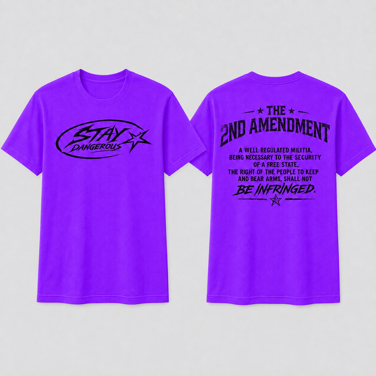 Stay Dangerous 2nd Amendment T-Shirt - Black Logo